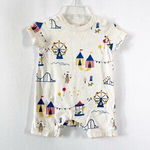 Hanna Andersson Baby One Piece Size 3-6 mos White Circus One Piece Shortall